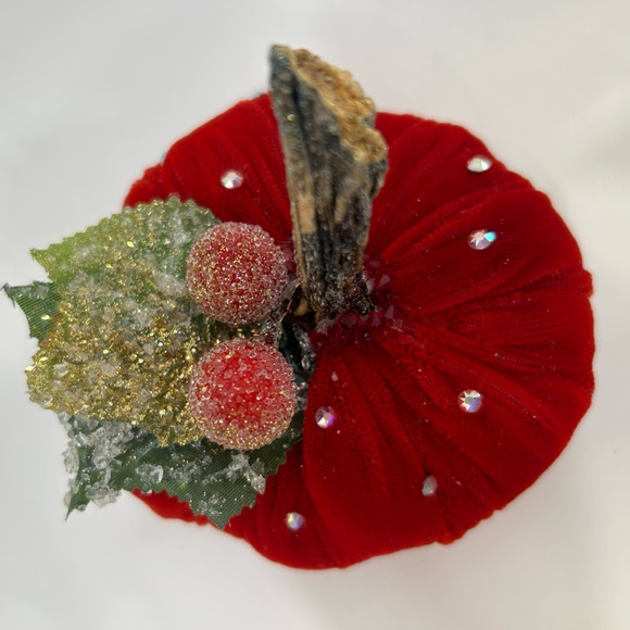 “Christmas Cheer” Velvet Pumpkin Home Decor - Picture 6 of 8